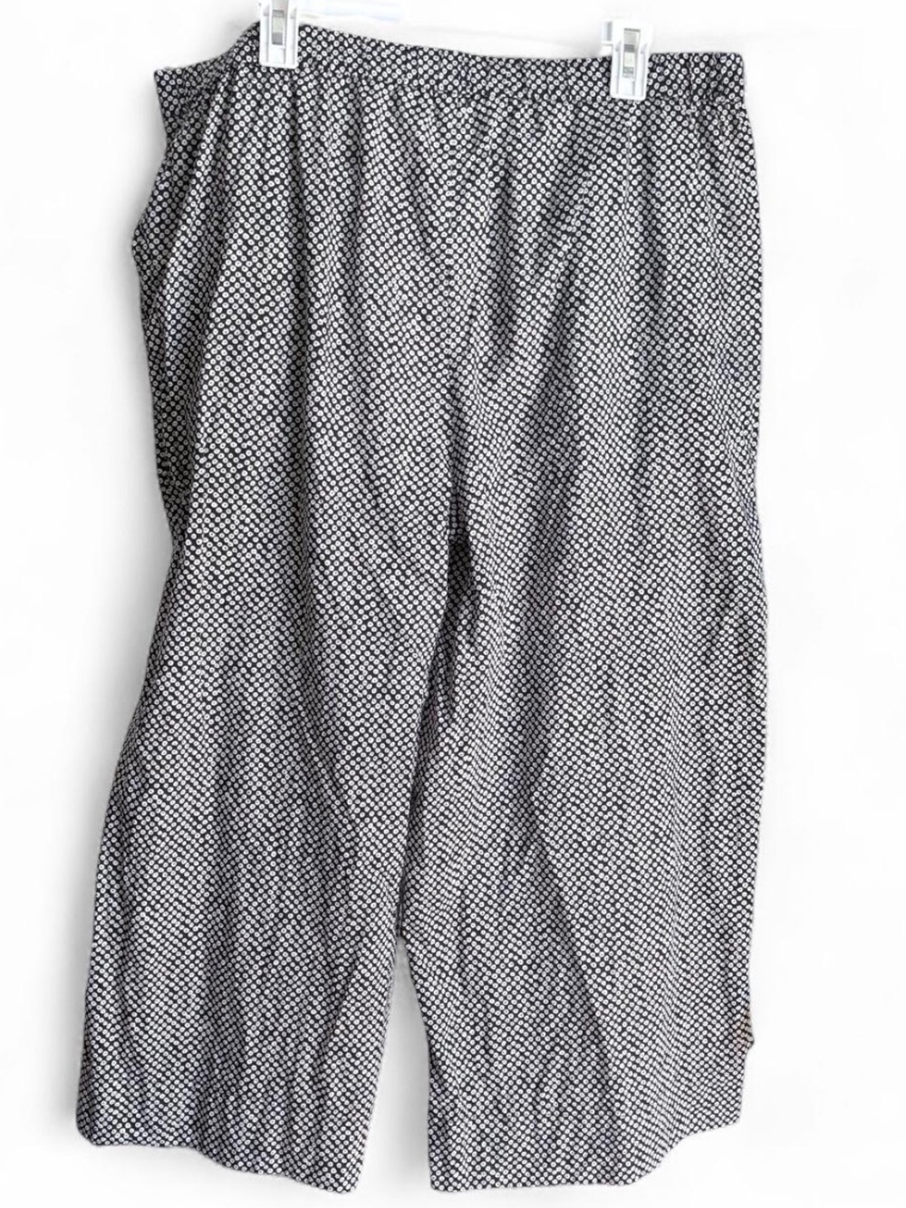 Eileen Fisher 100% organic cotton Patterned Elastic-Waist pants